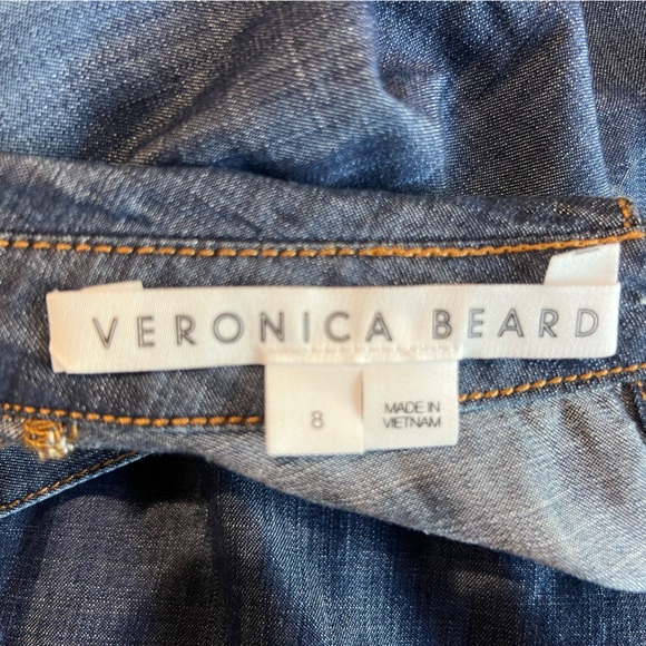 Veronica Beard Womens Blue Puff Sleeve Denim Shirt Blouse Top - Size 8 - NWOT - Picture 8 of 8